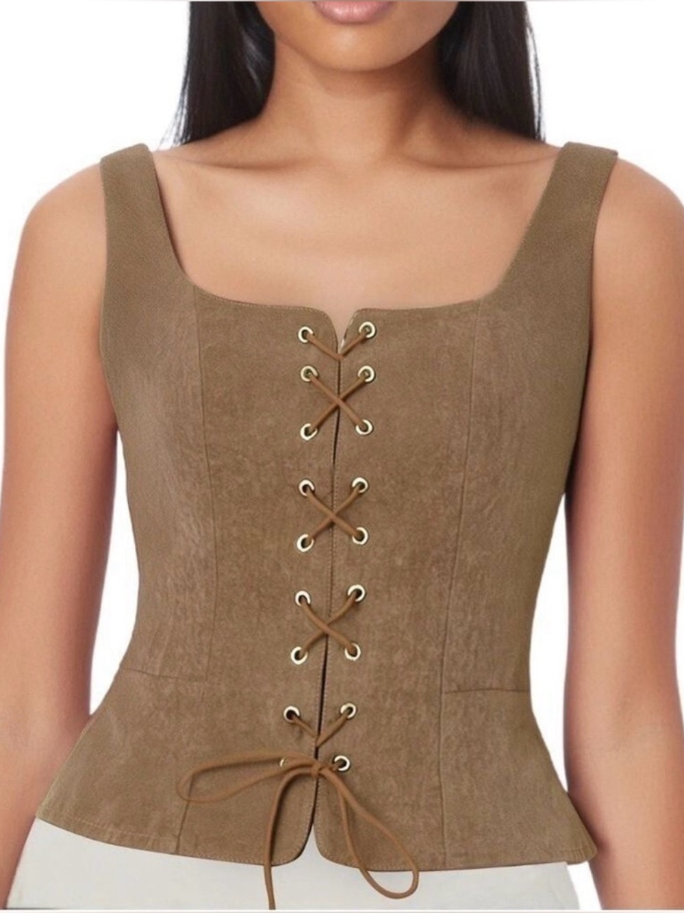 Pirate Renaissance Lace up Corset Vest Bodice Small Brushed Microfibre top